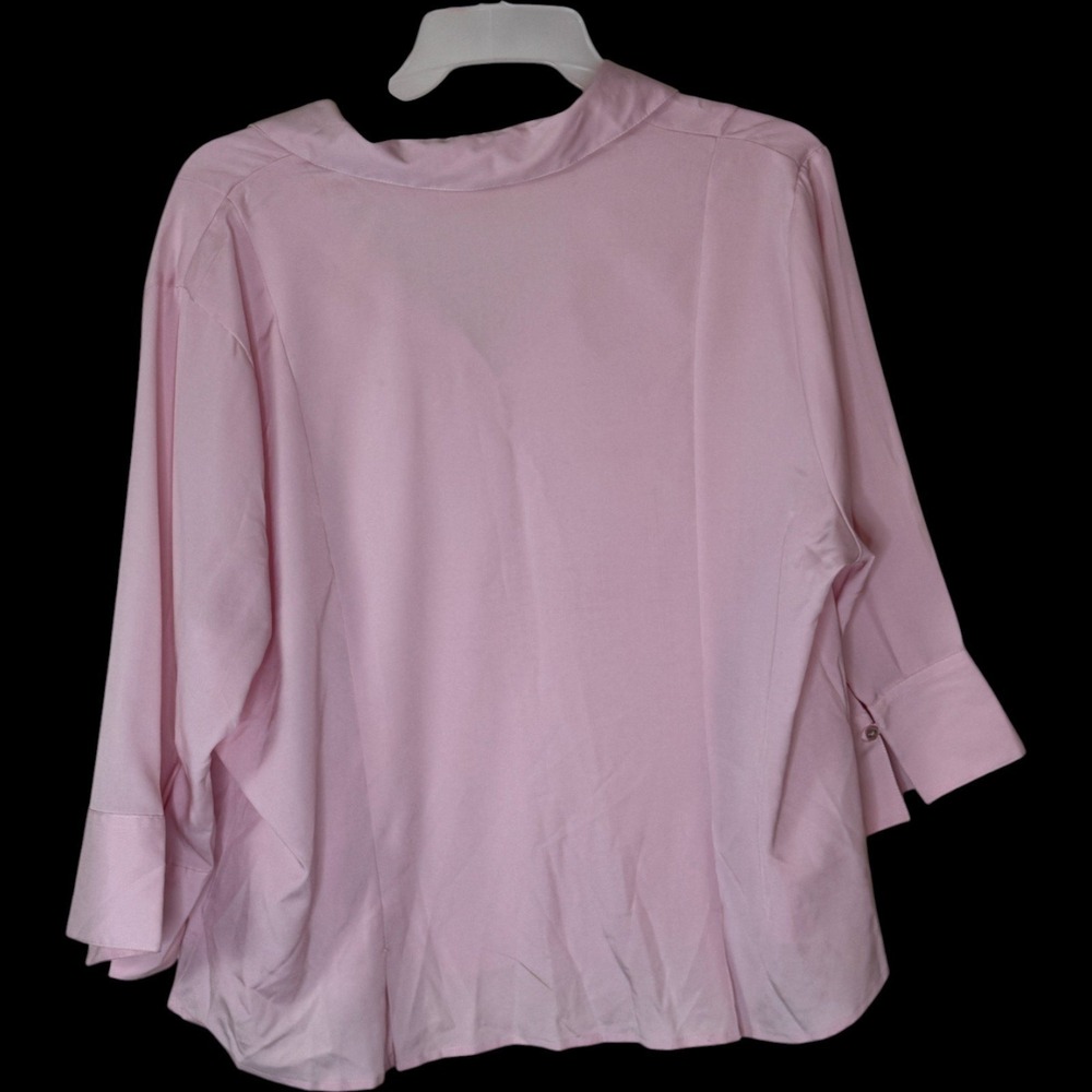 Cato Pink Button Down Collared Shirt 3/4 Sleeve Women's Plus Size 22W‎ 24W - Picture 6 of 12